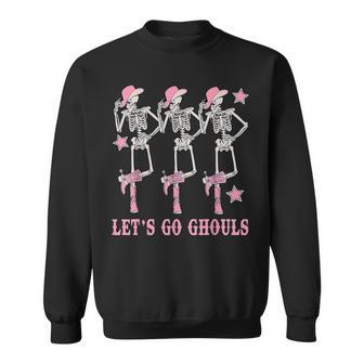 Let's Go Ghouls Western Skeletons Bachelorette Halloween Sweatshirt - Seseable