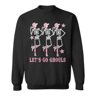 Let's Go Ghouls Western Skeletons Bachelorette Halloween Sweatshirt | Mazezy