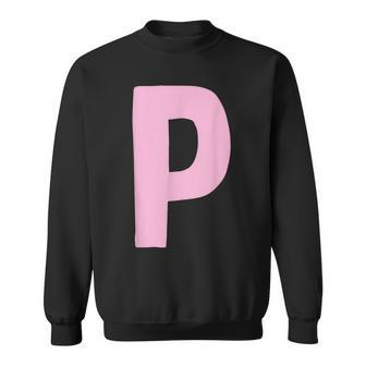 Letter P Big And Bold In Pink Sweatshirt | Mazezy