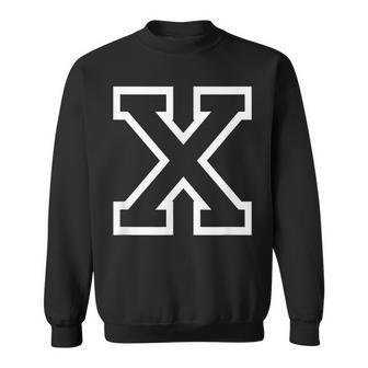 Letter X Alphabet Name Athletic Sports Monogram Outline Sweatshirt