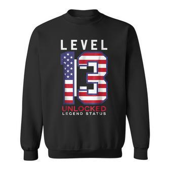 Level 13 Unlocked 13 Year Old Video Gamer & Gaming Sweatshirt | Mazezy
