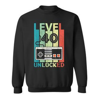 Level 40 Unlocked Video Gamer 40Th Birthday Gifts 40Th Birthday Funny Gifts Sweatshirt | Mazezy