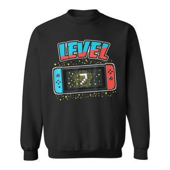 Level 7 Birthday Boy 7 Years Old Video Games Gift Sweatshirt | Mazezy