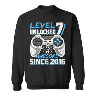 Level 7 Unlocked Awesome 2016 Video Game 7Th Birthday Boy Sweatshirt - Seseable