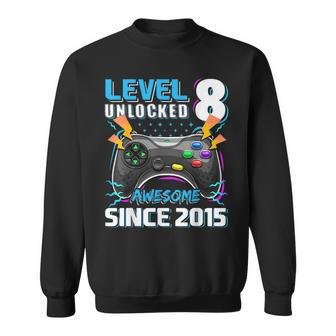 Level 8 Unlocked Awesome 2015 Video Game 8Th Birthday Boy Sweatshirt - Seseable