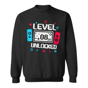 Level 8 Unlocked Gamer 8Th Birthday Video Game Lovers Sweatshirt - Monsterry UK