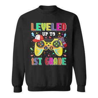 Leveled Up To 1St Grade Gamer First Day Boys Back To School Sweatshirt - Monsterry CA