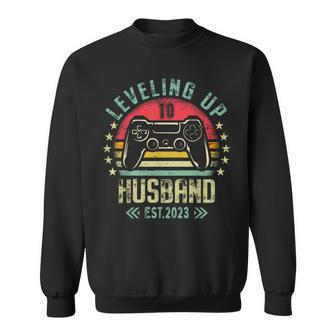 Leveling Up To Husband Level Unlocked Bachelor Party Grooms Sweatshirt