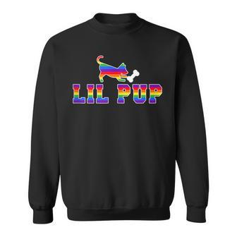 Lgbt Gay Pride Lil Pup Dog Silhouette Sweatshirt | Mazezy