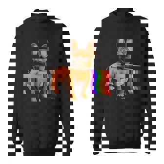 Lgbtq Lgbt Gay French Bulldog Gay Dog Paw Lgbt Pride Sweatshirt | Mazezy