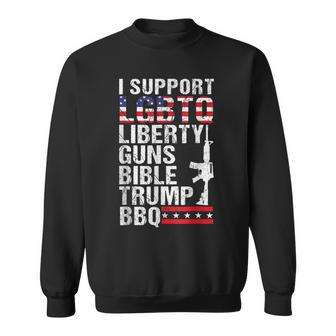 Lgbtq Liberty Guns Bible Trump Bbq Sweatshirt - Seseable
