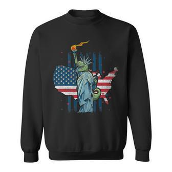 Libertysaurus Rex American Flag Independence Day 2 Sweatshirt - Monsterry