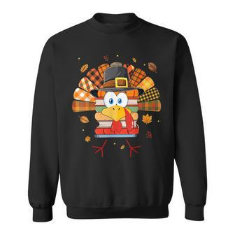 Librarian Book Lover Reader Funny Turkey Thanksgiving Fall Gifts For Turkey Lovers Funny Gifts Sweatshirt | Mazezy