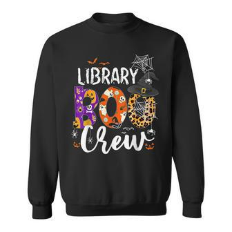 Library Boo Crew Ghost Spooky Halloween Costume Librarian Sweatshirt - Monsterry