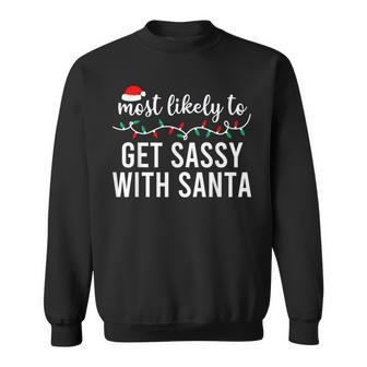 Most Likely To Christmas Matching Family Pajamas Sweatshirt | Mazezy