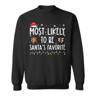 Most Likely To Be Santa's Favorite Christmas Believe Santa Sweatshirt | Mazezy UK