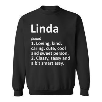 Linda Definition Personalized Name Funny Birthday Gift Idea Sweatshirt | Mazezy