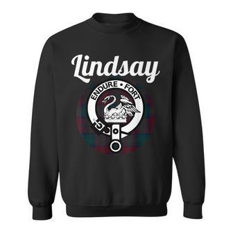 Lindsay Clan Scottish Name Coat Of Arms Tartan Sweatshirt | Mazezy