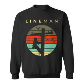 Lineman Retro Electrician Technical Gift Sweatshirt | Mazezy