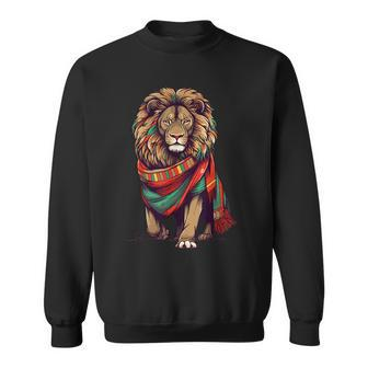 Lion Junenth Cool Black History African Flag Fathers Day Sweatshirt | Mazezy