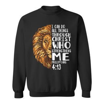Lion With Bible Verses Philippians Sweatshirt | Mazezy