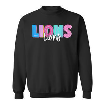 Lions Colorful School Spirit Sweatshirt | Mazezy