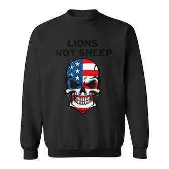 Lions Not Sheep American Flag Skull Sweatshirt | Mazezy
