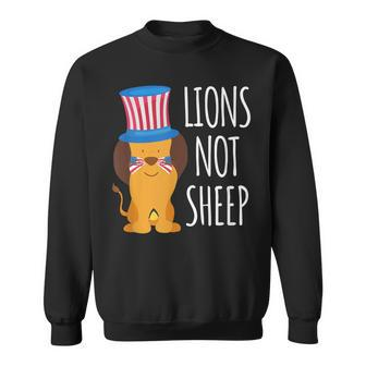Lions Not Sheep Cute Patriotic Lion Sweatshirt | Mazezy