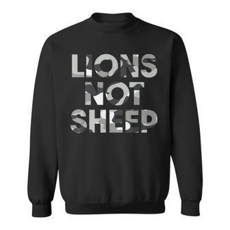 Lions Not Sheep Grey Gray Camo Camouflage Sweatshirt | Mazezy AU