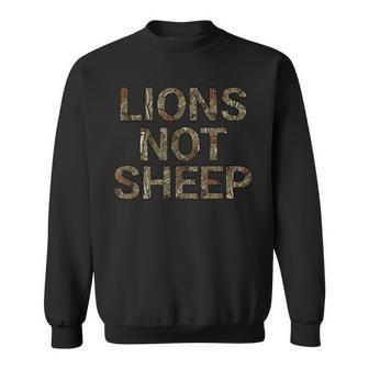 Lions Not Sheep Natural Brush Camo Graphic  Sweatshirt