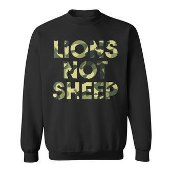 Lions Not Sheep Regular Green Camo Camouflage Sweatshirt | Mazezy CA