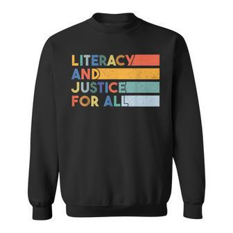 Literacy And Justice For All Protect Libraries Banned Books Sweatshirt | Mazezy UK