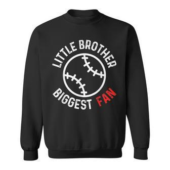 Little Brother Biggest Fan Baseball Season For Boys Game Day Sweatshirt | Mazezy UK