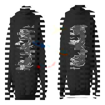 Little Pilot 3Rd Birthday Party 3 Three Years Old Airplane Sweatshirt | Seseable UK