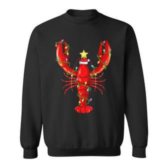 Lobster Lighting Xmas Tree Matching Lobster Christmas Sweatshirt - Thegiftio UK