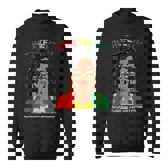 Locd Hair Black Woman Remebering My Ancestors Junenth Sweatshirt | Mazezy