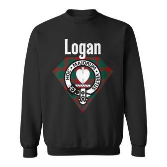Logan Clan Scottish Name Coat Of Arms Tartan Sweatshirt | Mazezy