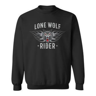 Lone Wolf Rider Motorcycle Chopper Biker Motorbike Sweatshirt | Mazezy