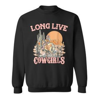 Long Funny Live Country Gifts Southern For Cowgirls Black Sweatshirt | Mazezy