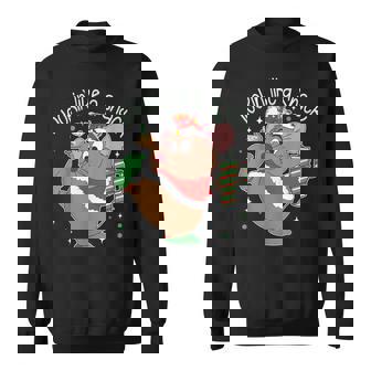 Looking Like A Snack Christmas Mouse Boujee Santa Xmas Sweatshirt | Seseable UK