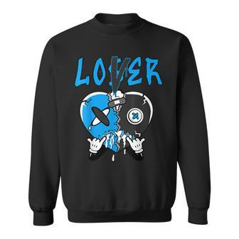 Loser Lover Drip Heart Black University Blue 13S Matching Sweatshirt | Mazezy