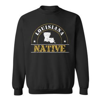 Louisiana Native State Pride Distressed Design Sweatshirt | Mazezy