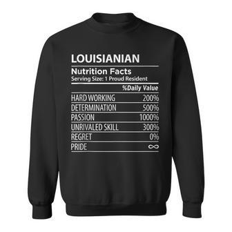 Louisianian Nutrition Facts Funny Louisiana Pride Sweatshirt | Mazezy