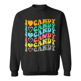 I Love Candy Halloween Party Cute Trick Or Treat Candyland Sweatshirt - Seseable