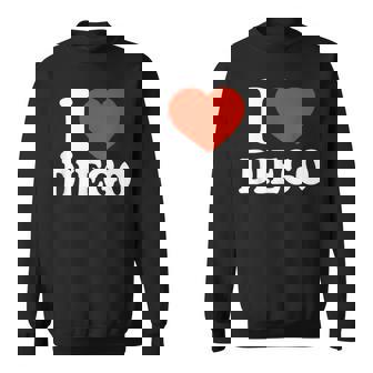 I Love Diego I Heart Diego Red Heart Valentine Sweatshirt | Mazezy