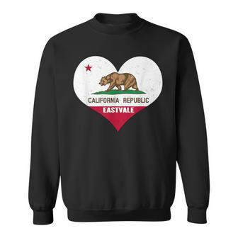 I Love Eastvale California Ca Republic Flag Heart Sweatshirt | Mazezy
