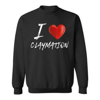 I Love Heart Claymation T Sweatshirt | Mazezy