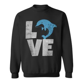 Love Heart Dolphins Dolpin Lover Ocean Sea Animal Sweatshirt | Mazezy