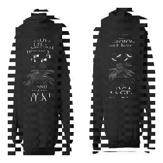 I Love Horror Movies And My Cat Movies Sweatshirt | Mazezy