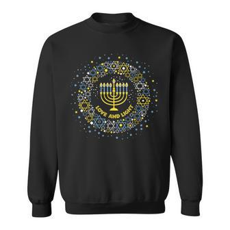 Love And Light Hanukkah Jew Menorah Jewish Chanukah Sweatshirt | Mazezy